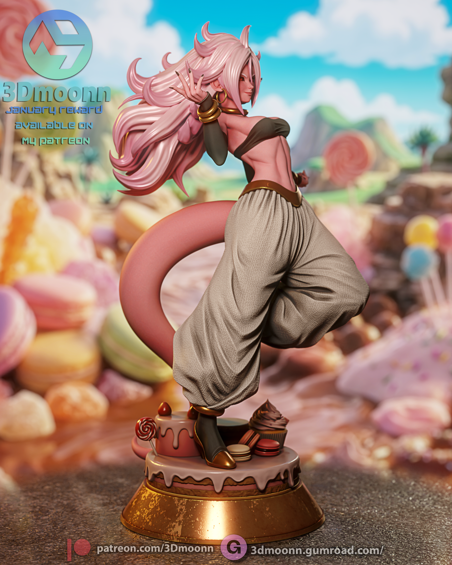 Android 21 (Dragon Ball FighterZ) - 3D Printed model kit (Fan Art)