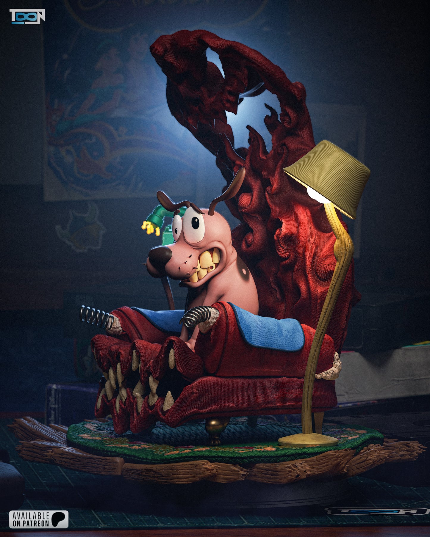 Courage the Cowardly Dog - 3D Printed Model Kit - 6 Scale
