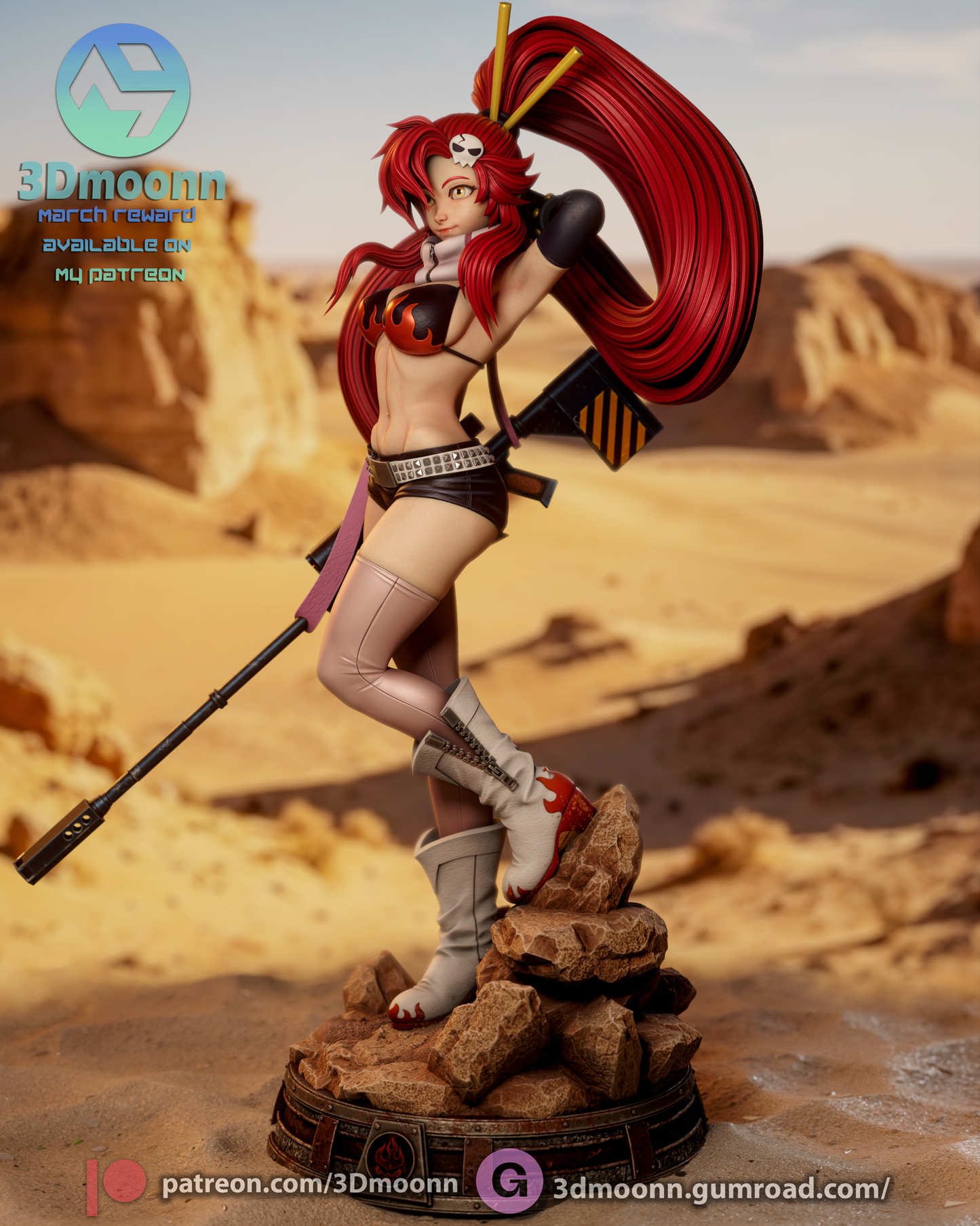 Yoko Littner (Gurren Lagann) - 3d Printed model kit (Fan Art)