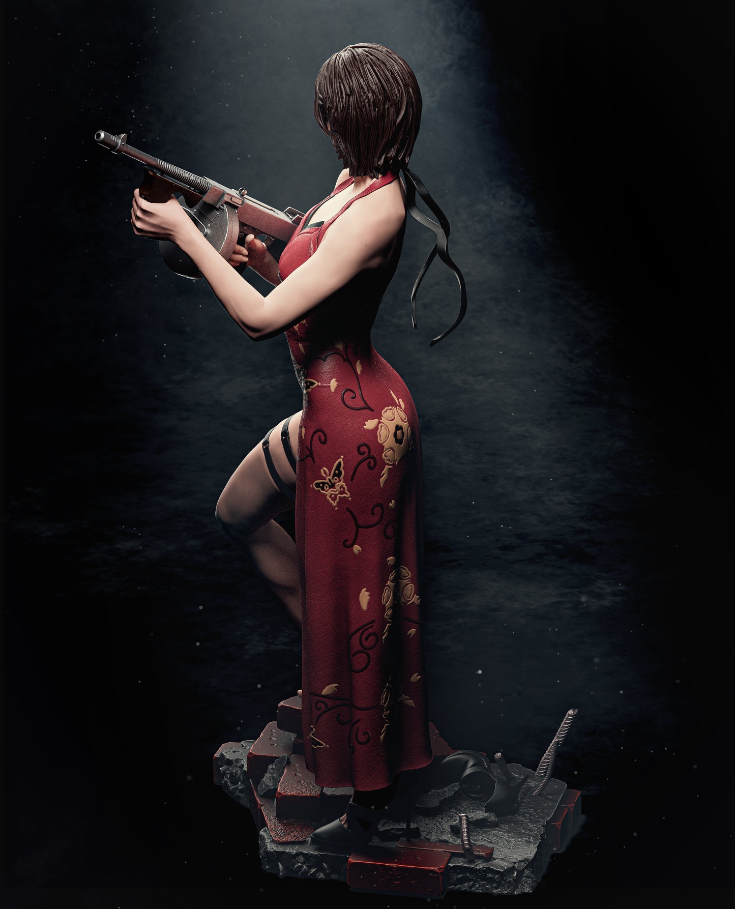 3D Printed Statue Model Kit - Ada Wong - Resident Evil 6 and 9 scale