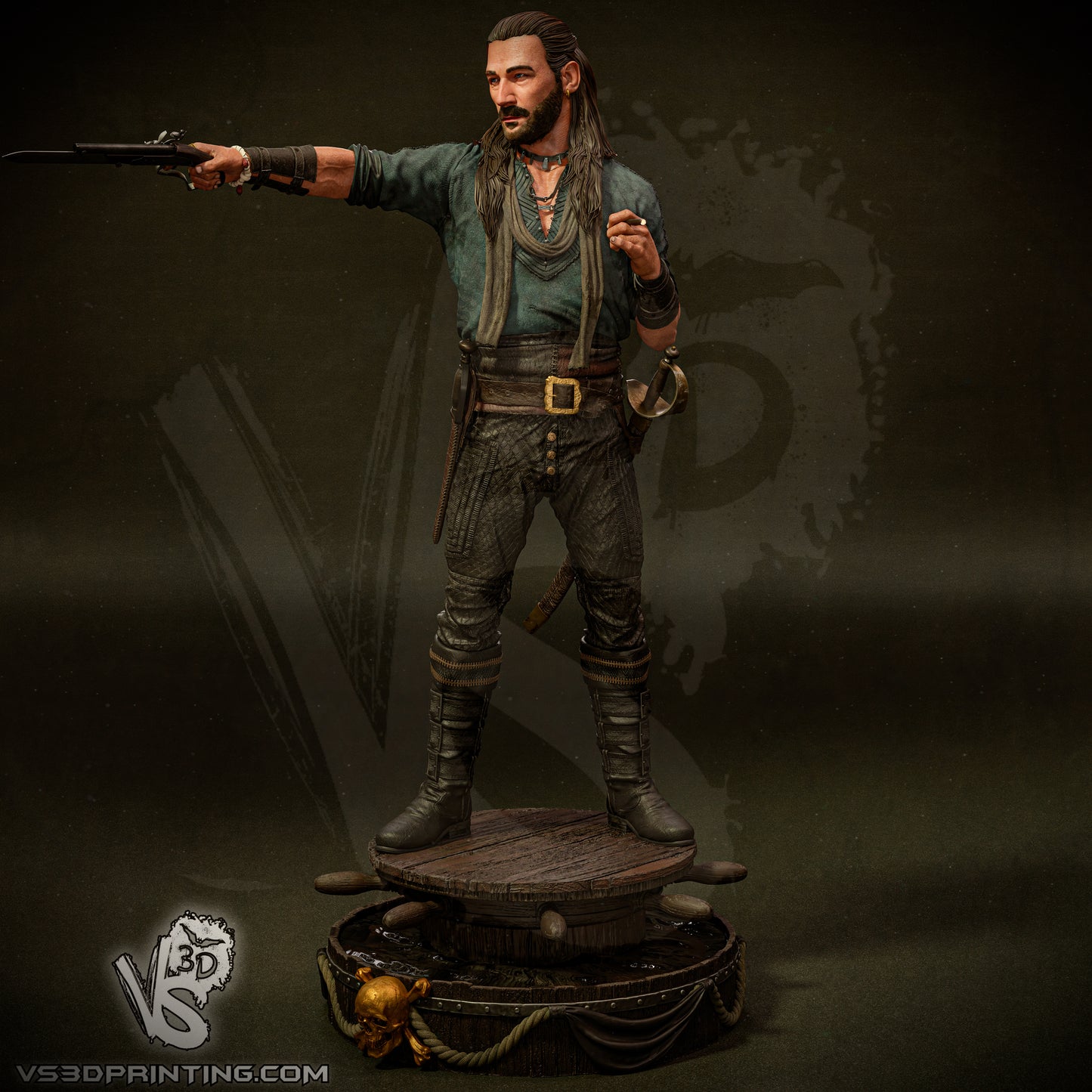 Charles Vane (Black Sails) - Sculpt - 3d Printed Model Kit