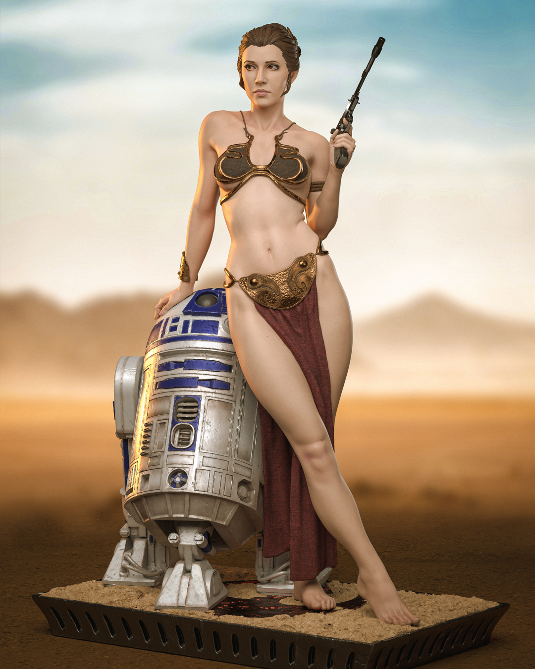 Princess Leia - 3D Printed Model Kit - 1:6 scale (Fan Art)