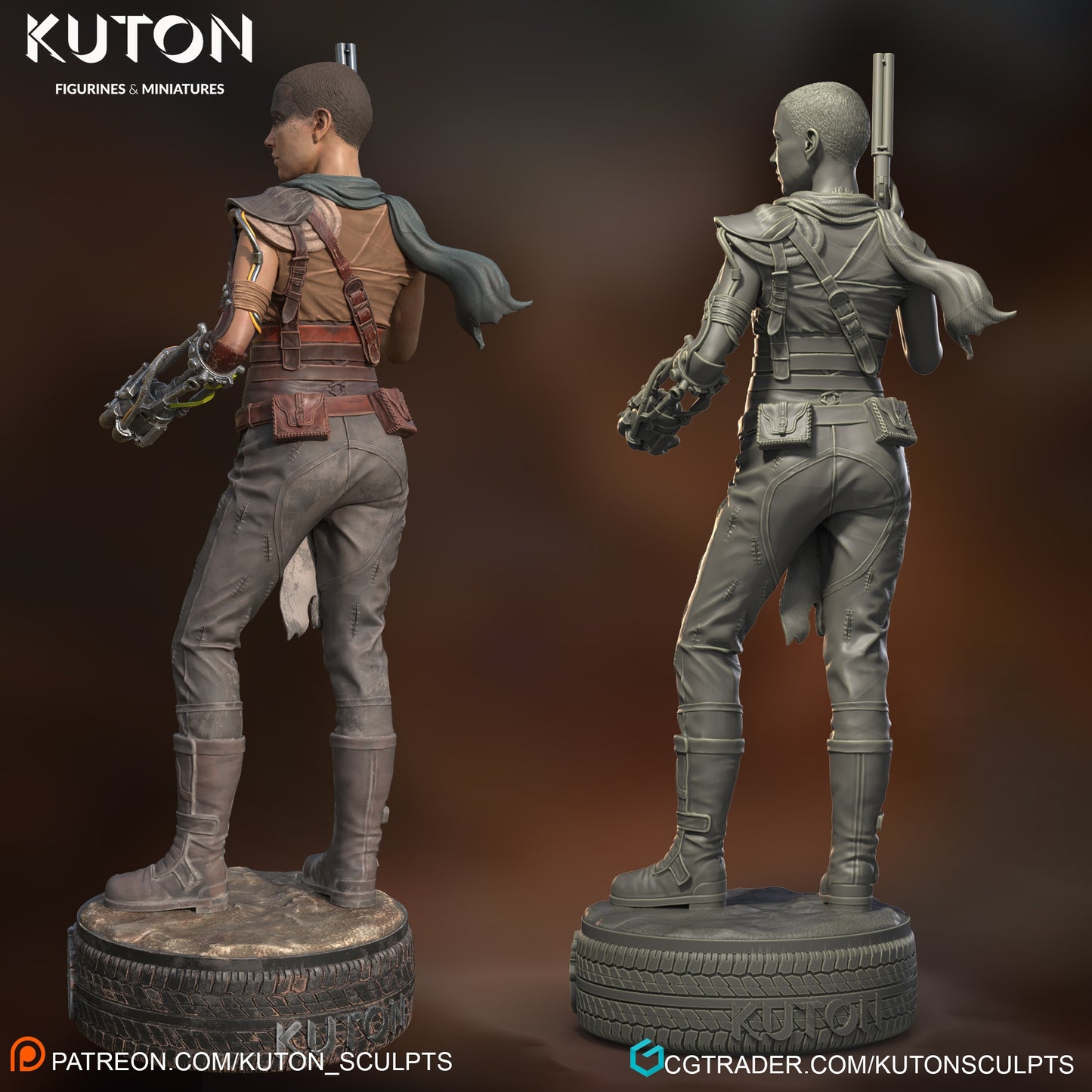 Furiosa (Mad Max) 3D Printed model 10th scale - 233mm - Fan Art