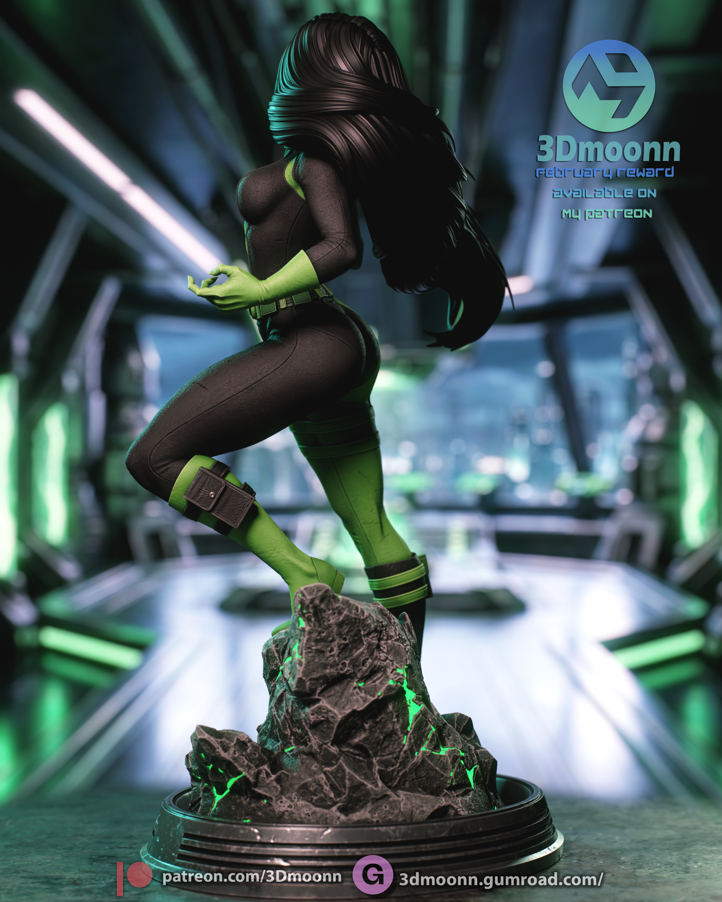 Shego (Kim Possible) - 3d Printed 1:6 model kit (Fan Art)