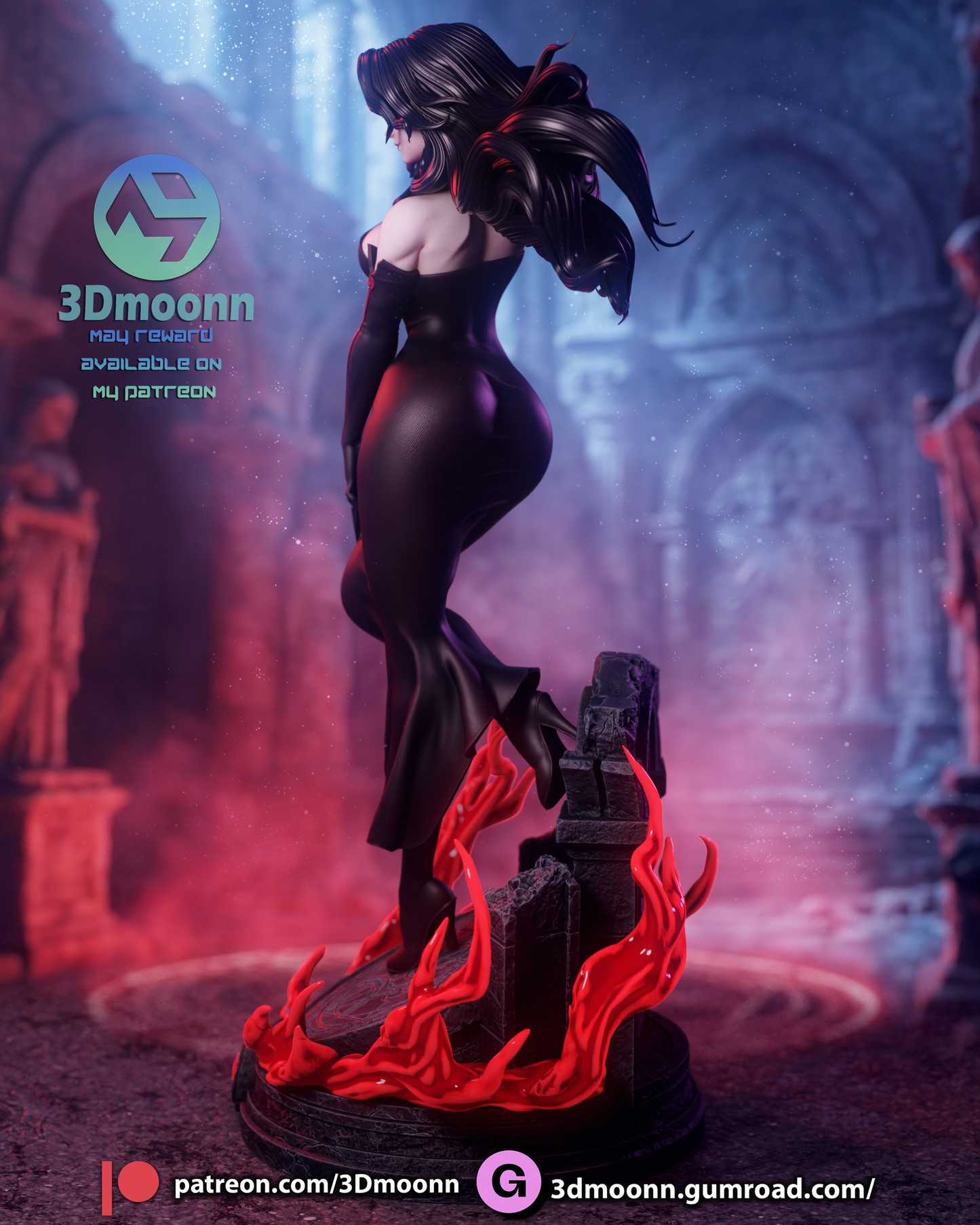 Lust (Fullmetal Alchemist) - 3d Printed model kit (Fan Art)