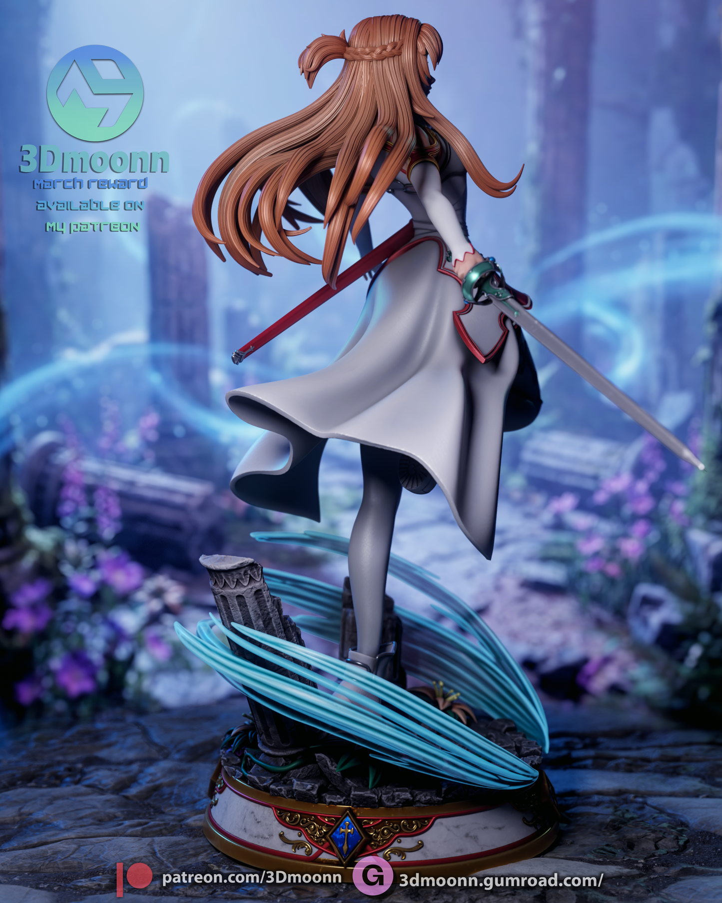 Asuna (Sword Art Online) - 3D Printed Statue model kit (Fan Art)