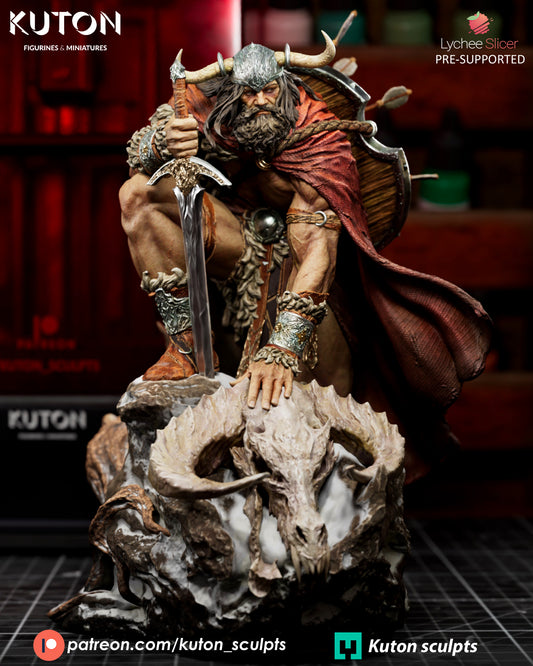 Draven Statue / Bust - Viking Warrior - 3D Print Model Kit