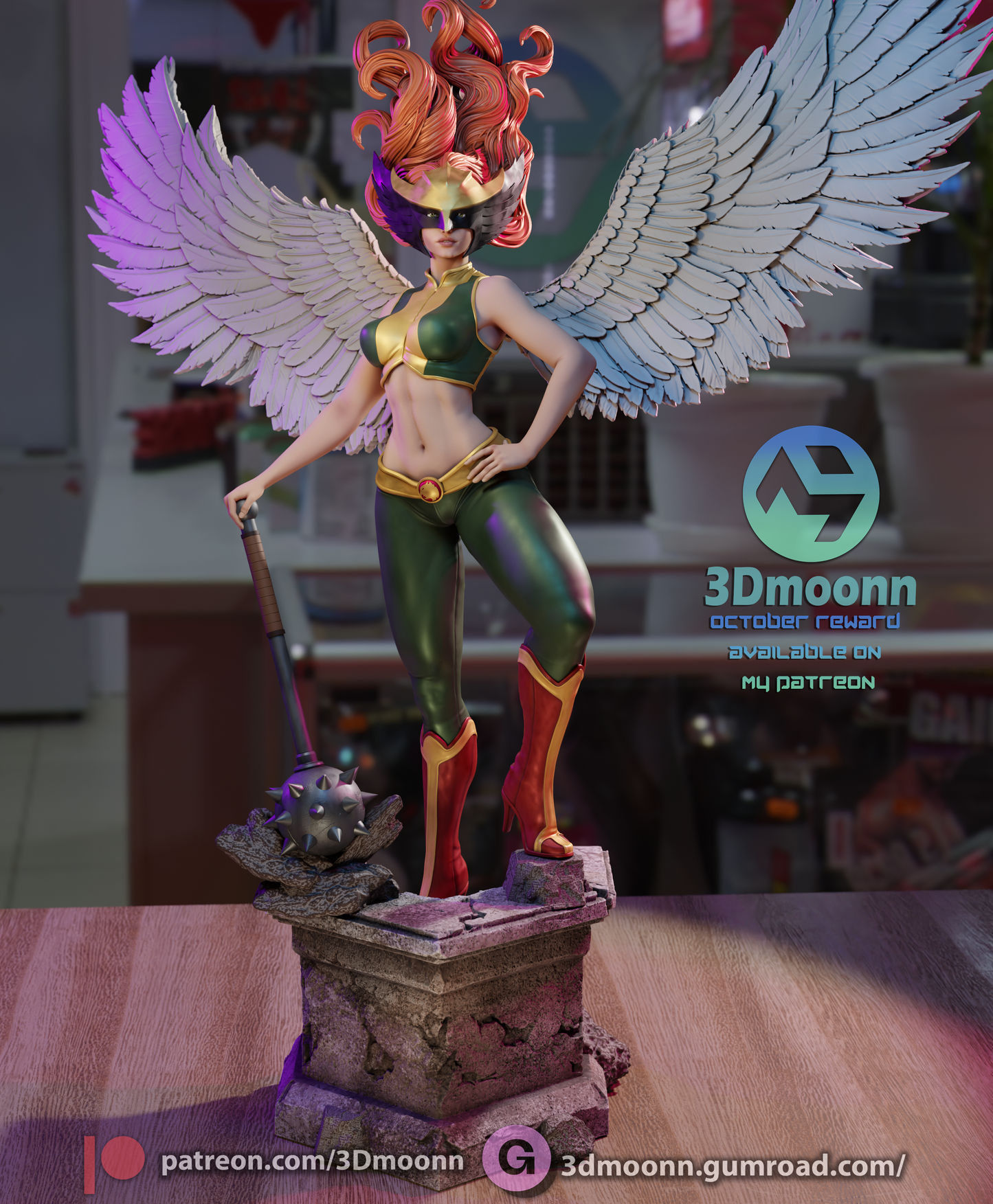 Hawkgirl (Shiera Sanders) - 3d Printed 1:6 model kit (Fan Art)