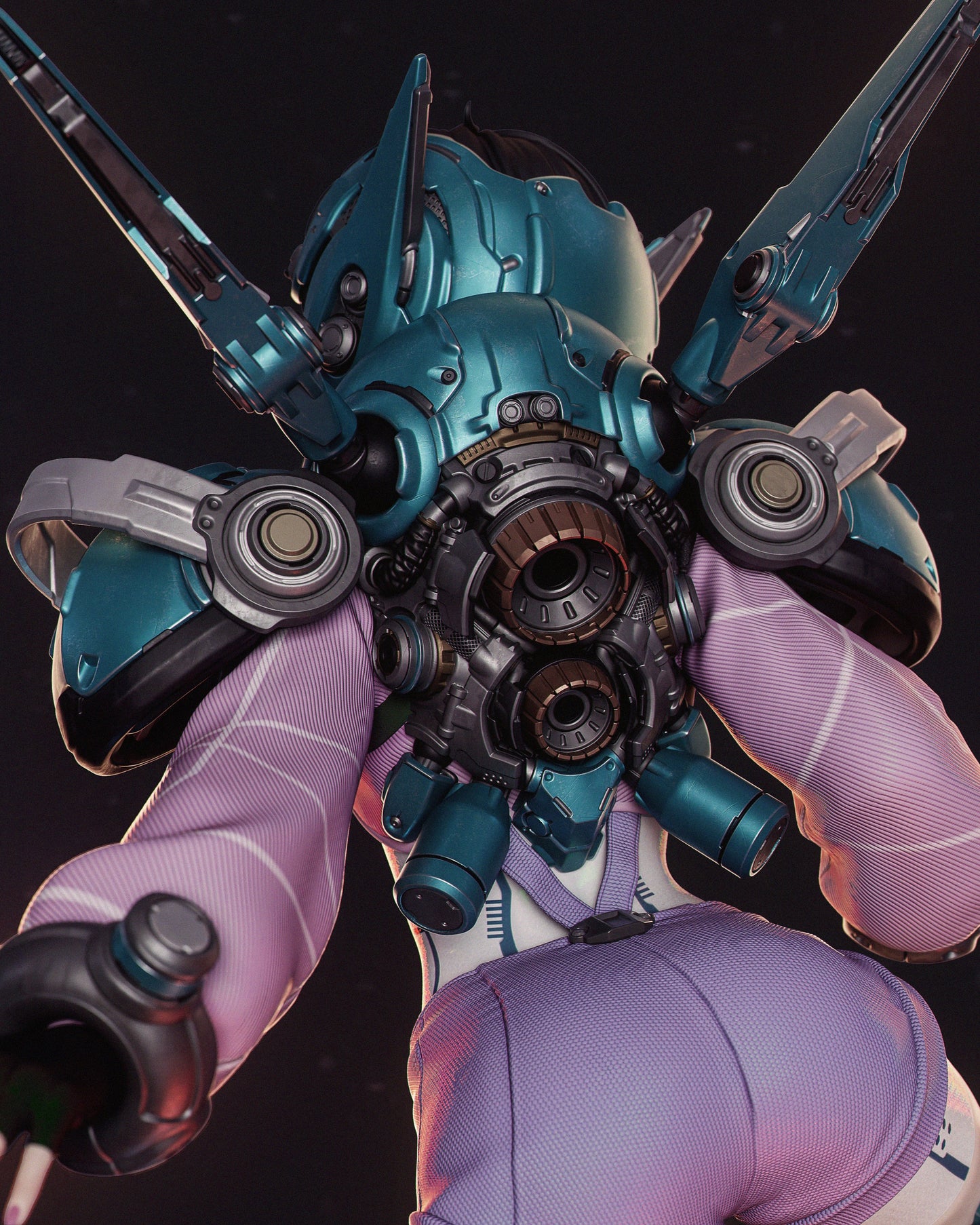 Nillai and Bblue - Mechagirl - 3D Printed Statue - 6 Scale