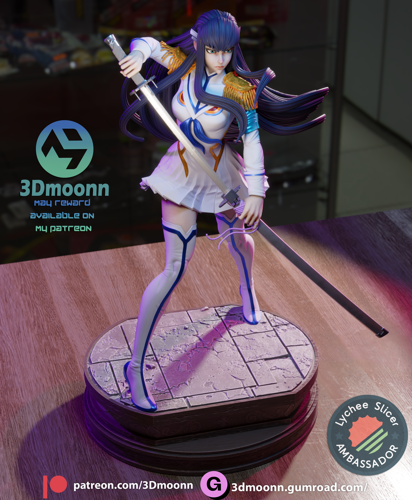 Satsuki Kiryuin (Kill la Kill) - 3d Printed 1:6 model kit (Fan Art)