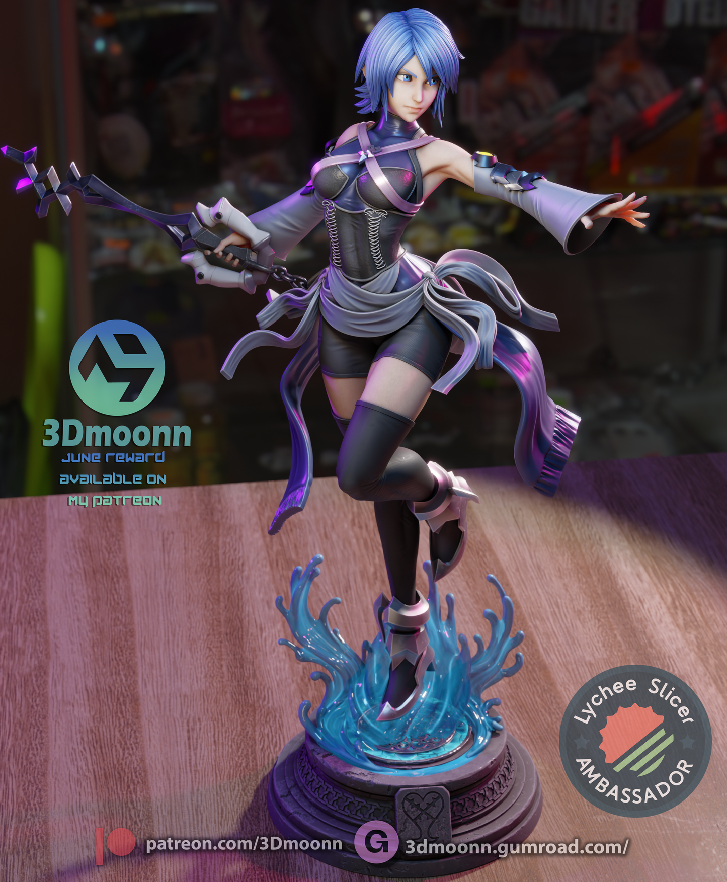 Aqua  (Kingdom Hearts) - 3d Printed 1:6 model kit (Fan Art)