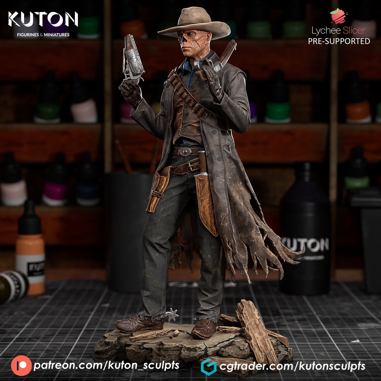 The Ghoul (Fallout) Statue or Bust - 1/10 scale (Fan Art) - 3D Print Kit