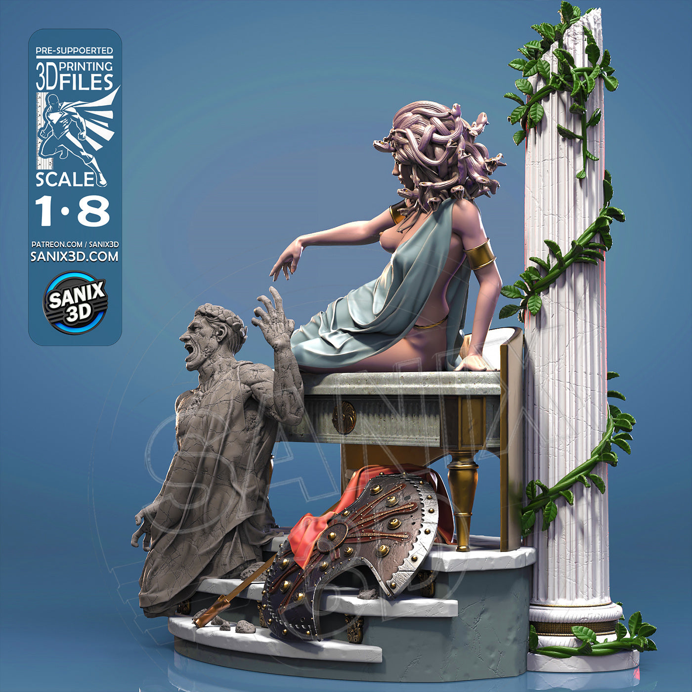 Medusa - 3D Printed Model Statue Kit - 8 Scale