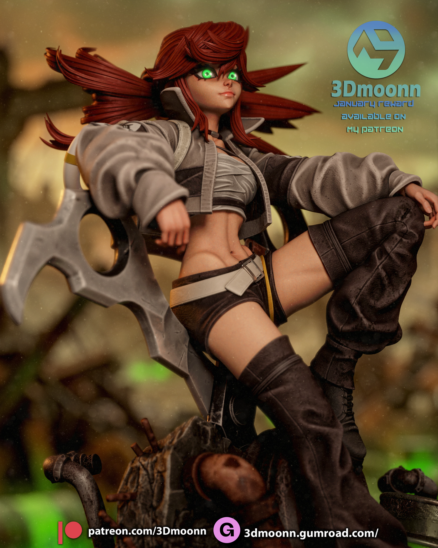 Riyo Reaper (Gachiakuta) - 3d Printed 1:6 model kit (Fan Art)