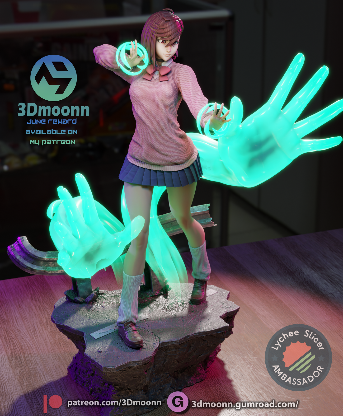 Momo Ayase (Dandadan) - 3d Printed 1:6 model kit (Fan Art)