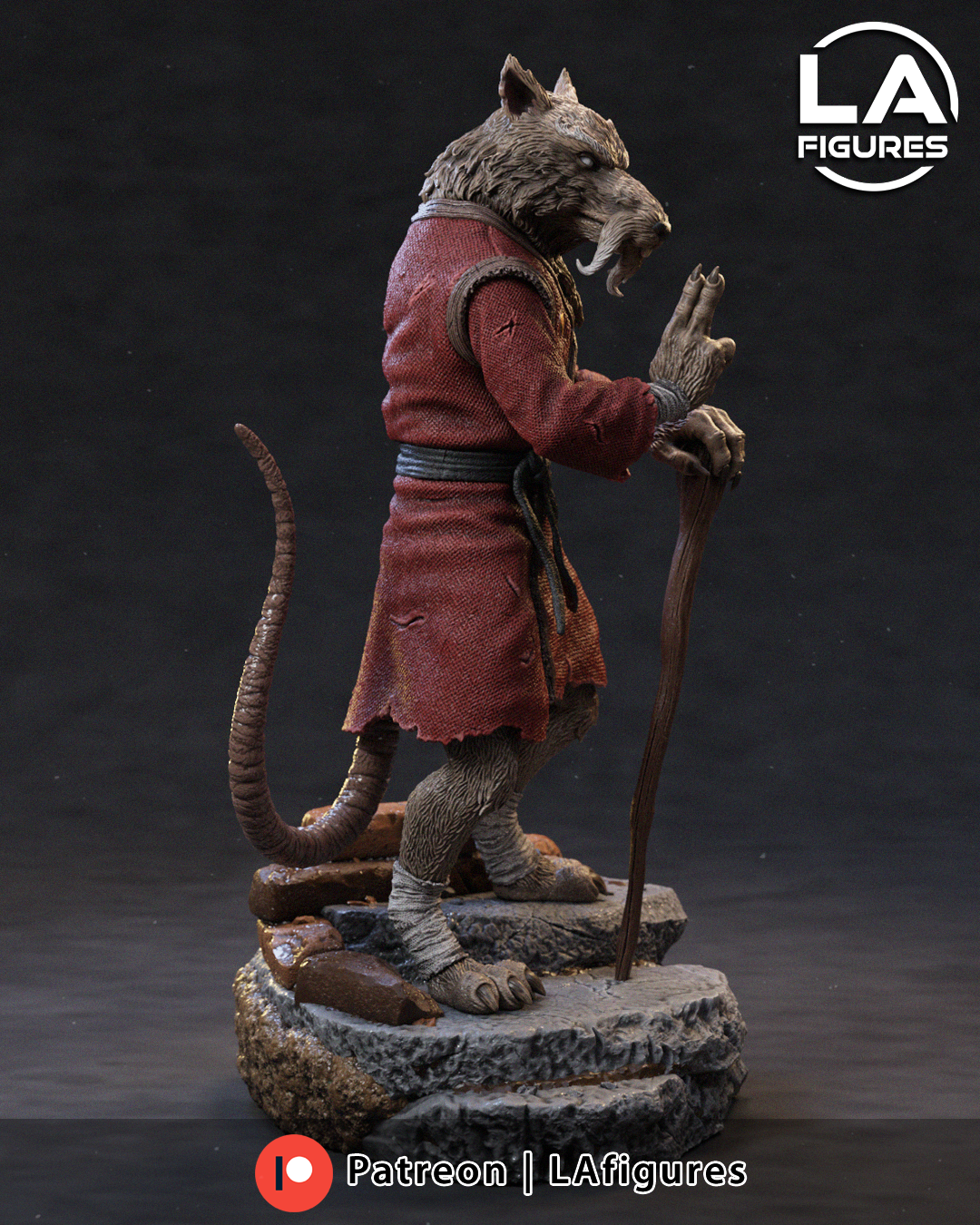 Splinter (TMNT) Statue - Fan Art 10 or 6 Scale - 3D Print Kit