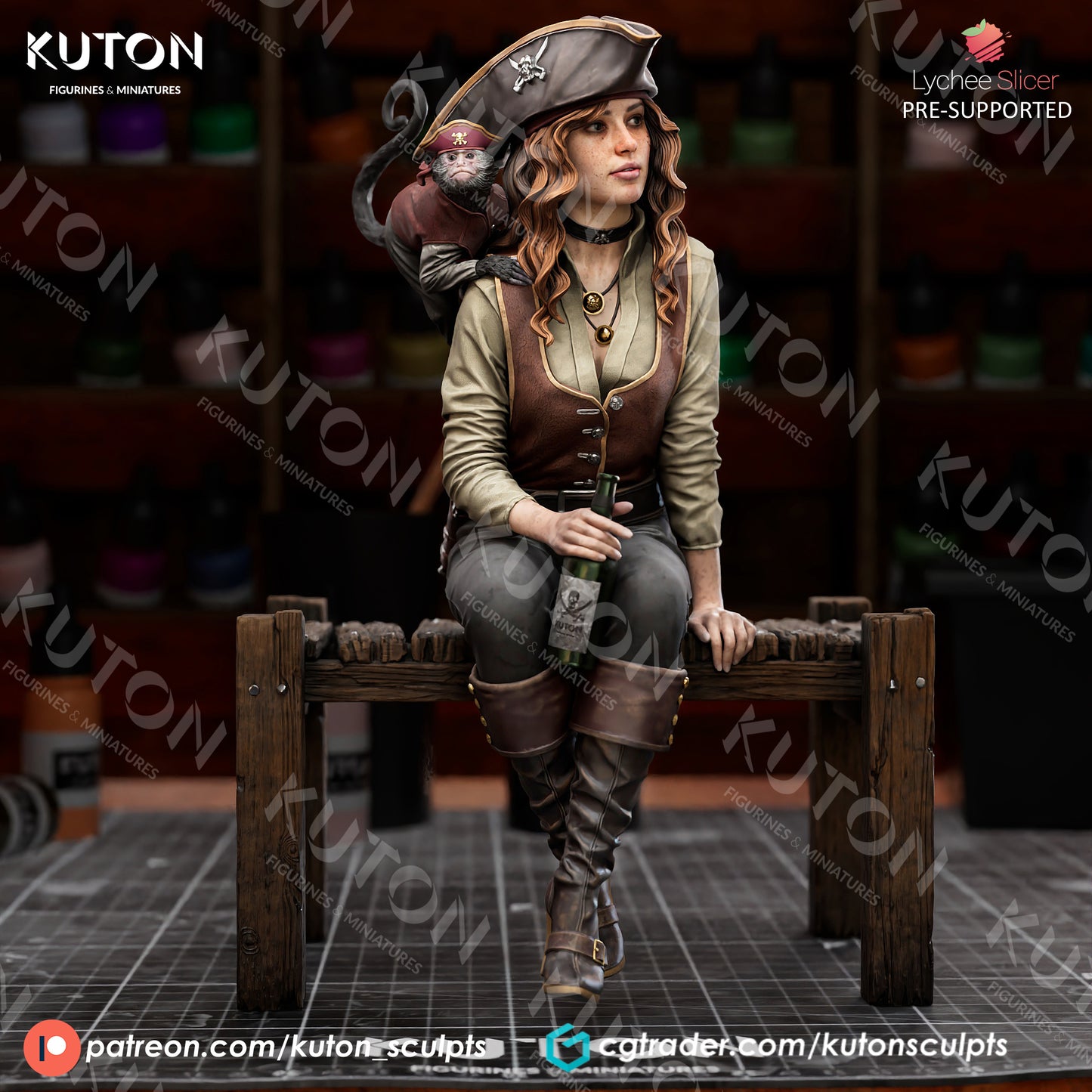 Captain Lyra 3D Printed model kit - 10th scale