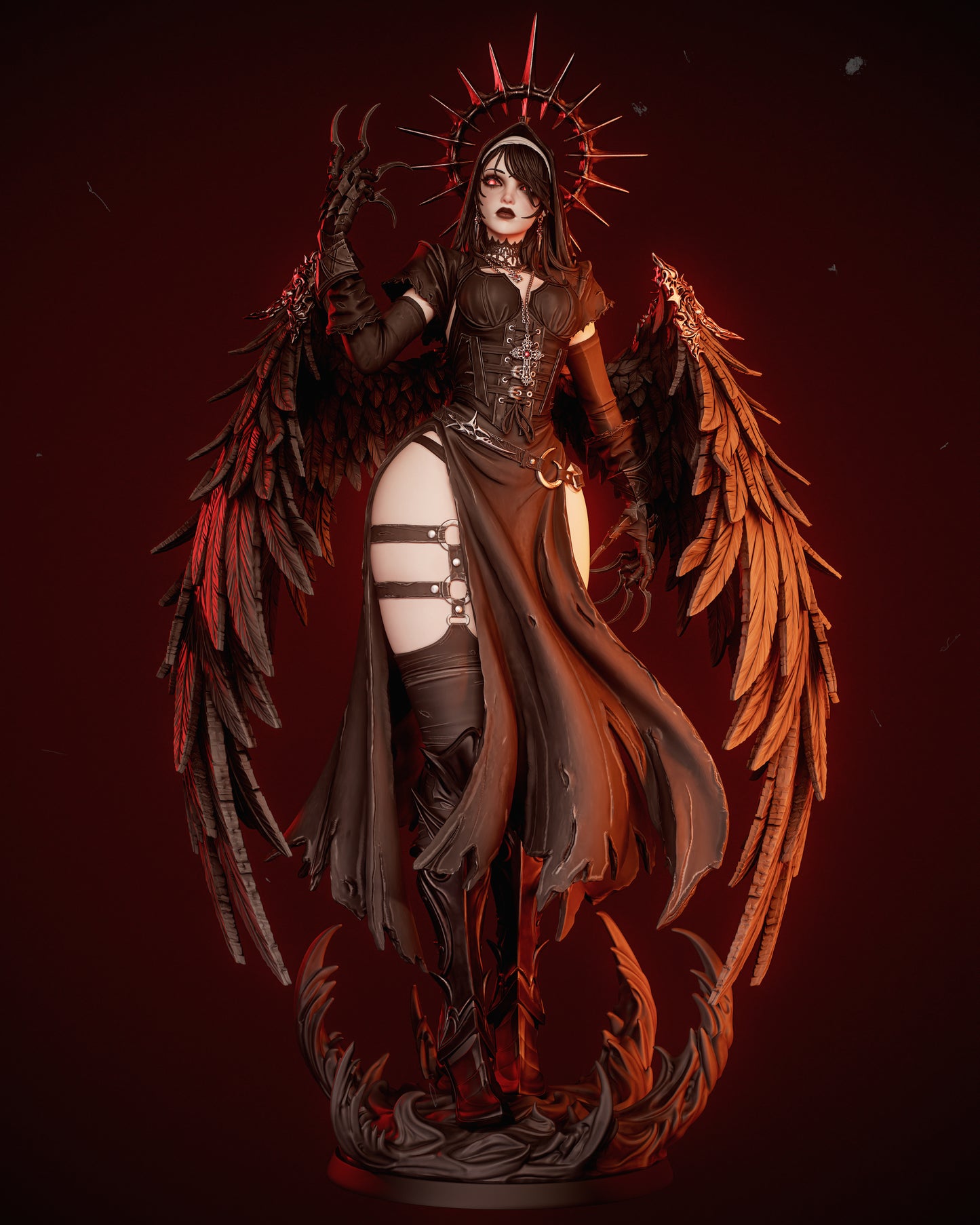 Corrupted Nun - 3D Printed Model Kit Statue 9 scale and 6 scale
