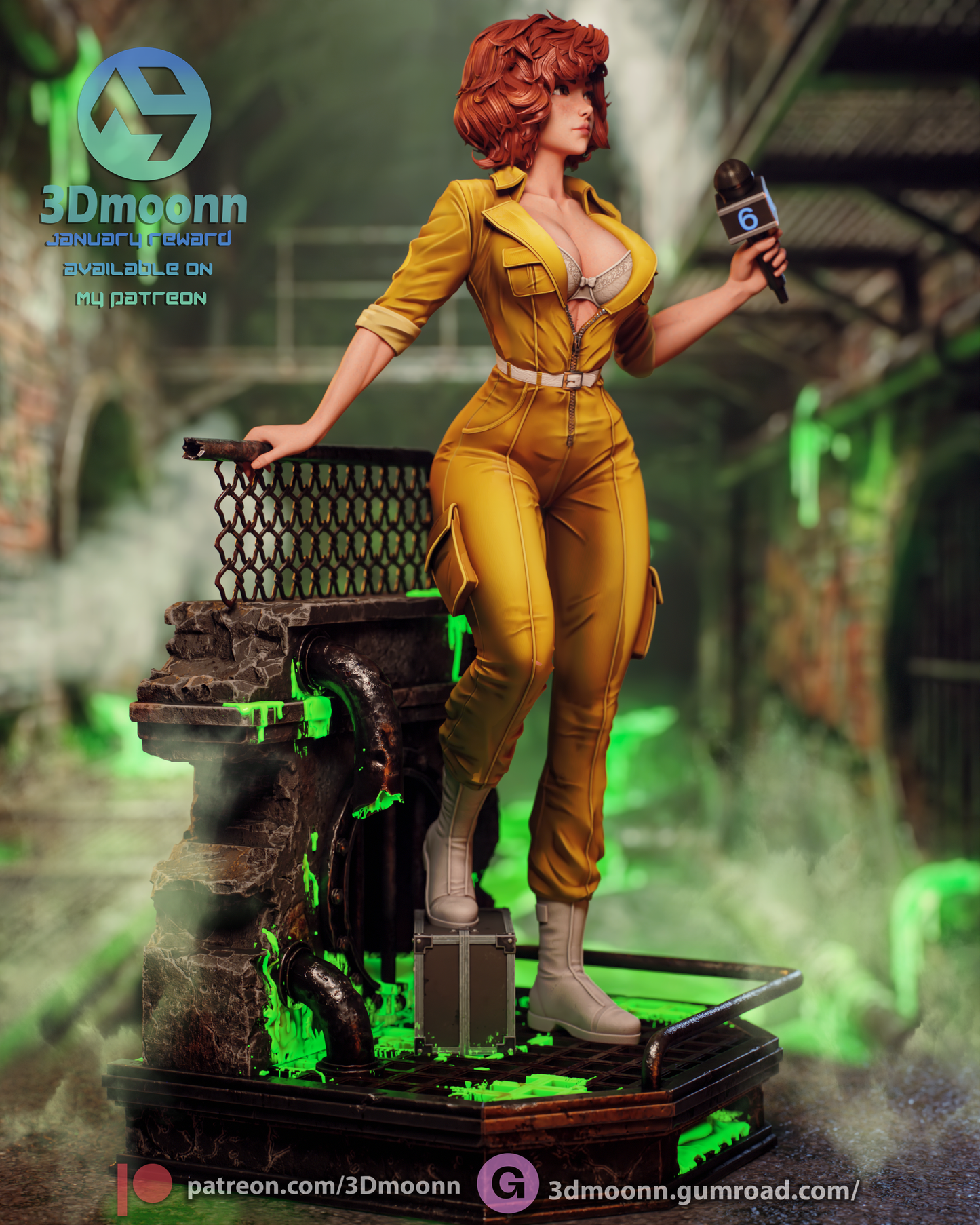 April O'Neil (TMNT) - 3d Printed 1:6 model kit (Fan Art)