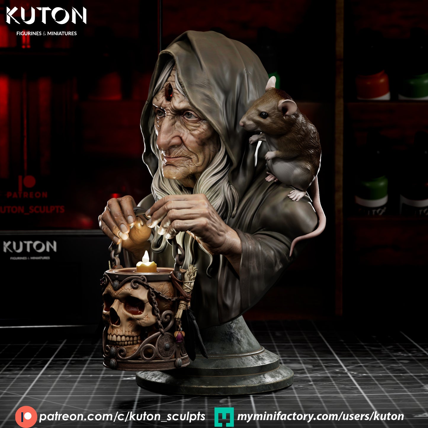 Maria the Witch Bust - 3D Printed Model Kit