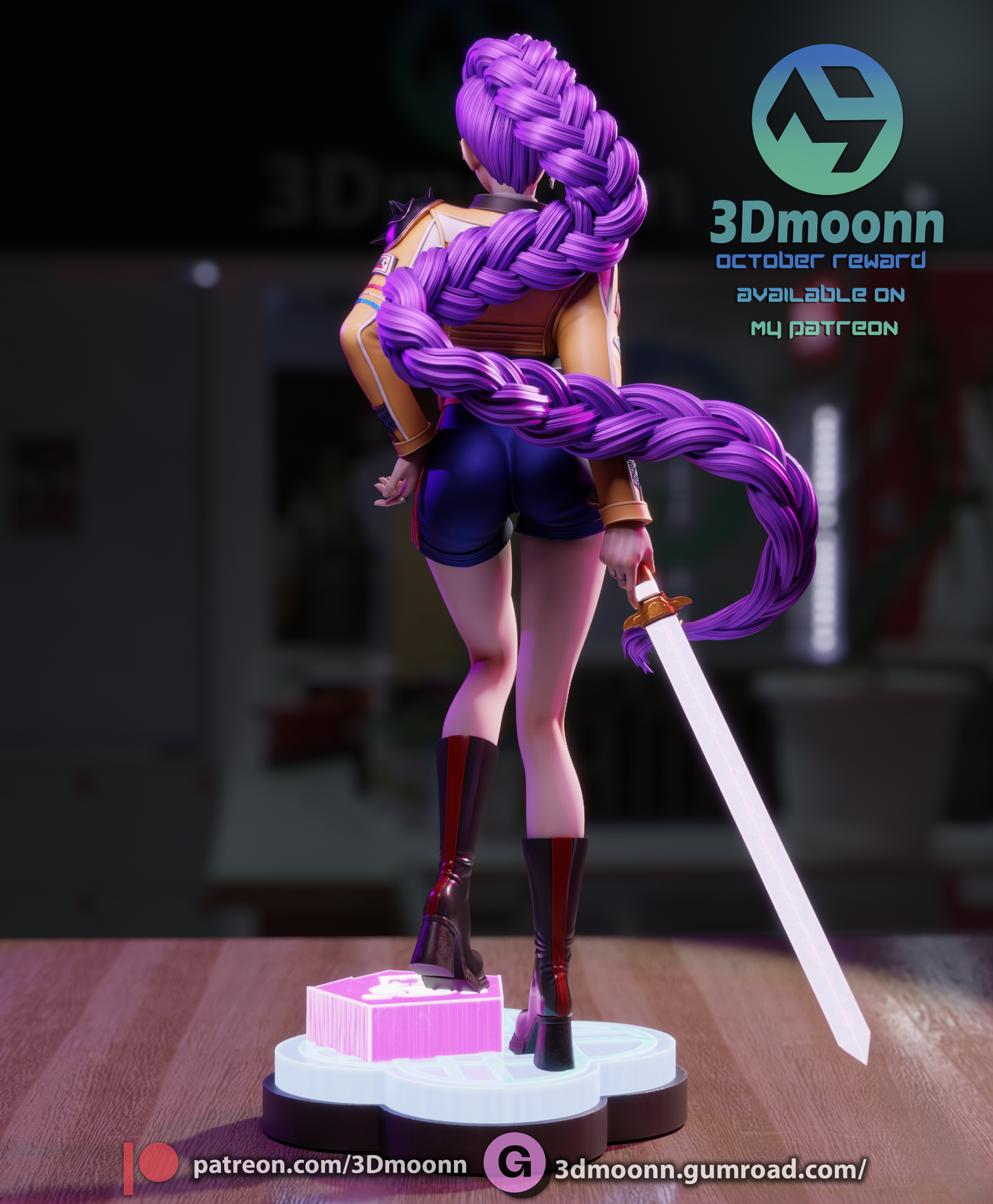 Rumi (K-Pop Demon Hunters) - 3d Printed 1:6 model kit (Fan Art)