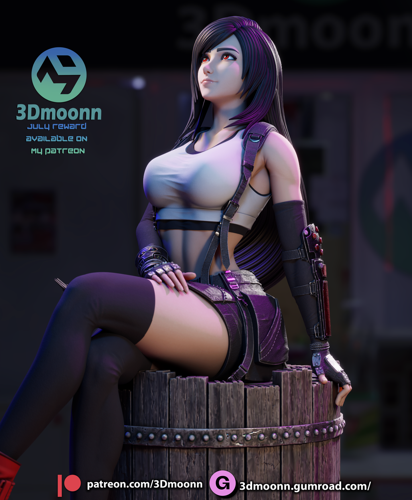 Tifa (Final Fantasy) Sculpt - 1:6 scale 3d Printed kit