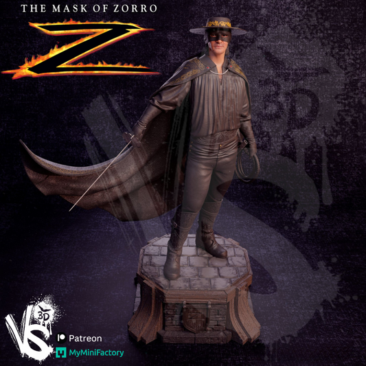 Zorro (Mask of Zorro) - Sculpt - 3d Printed Model Kit