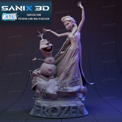 Elsa and Olaf (Frozen) 10 scale (220mm) - 3D Printed Fan Art