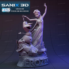 Elsa and Olaf (Frozen) 10 scale (220mm) - 3D Printed Fan Art