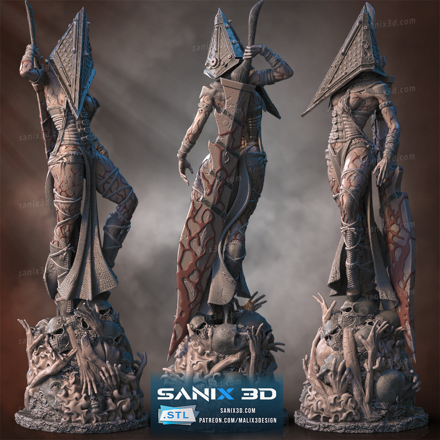 Lady Pyramid Head (Silent Hill) 10 scale (271mm) - 3D Printed Fan Art