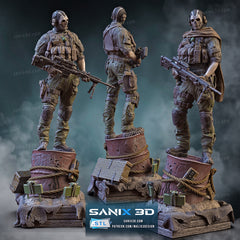 Ghost (Call of Duty) - 3D Resin Printed - 10th scale (258mm) - Fan Art