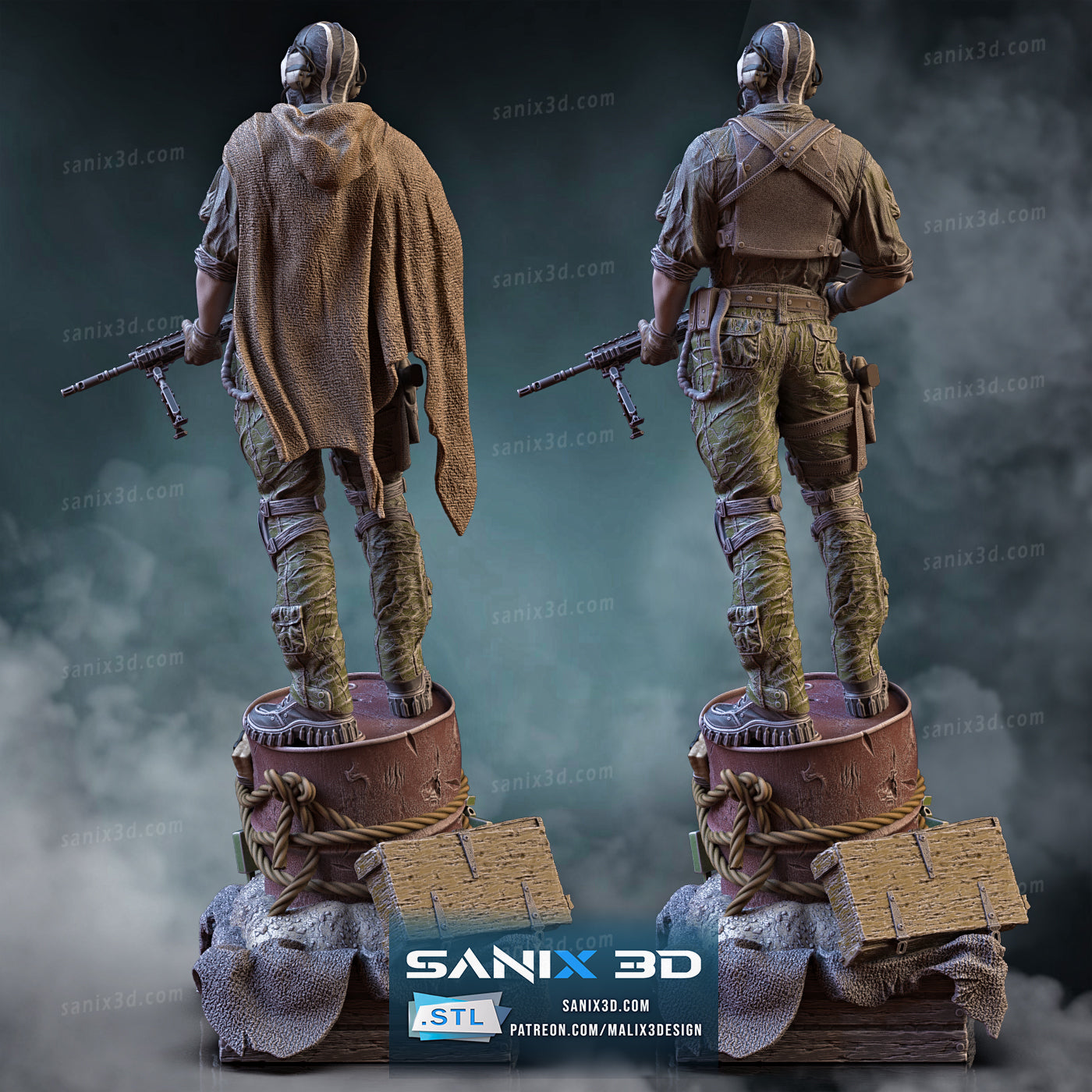 Ghost (Call of Duty) - 3D Resin Printed - 10th scale (258mm) - Fan Art