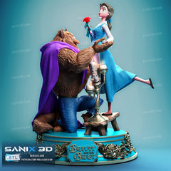 Beauty and the Beast - 3D Resin Printed - 10th scale (223mm) - Fan Art