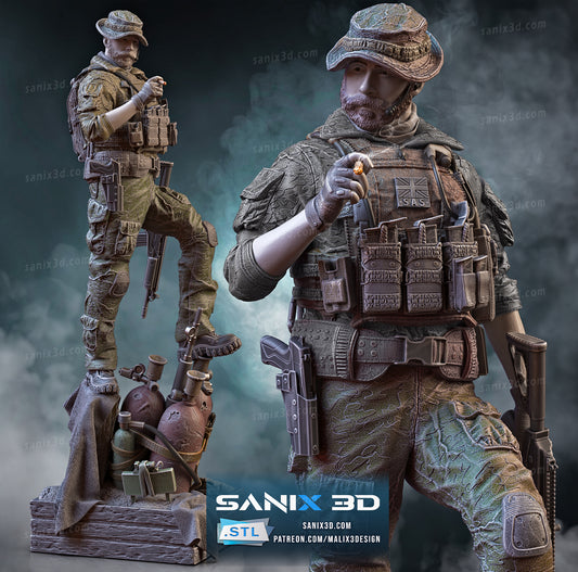 Captain Price (Call of Duty) - 3D Resin Printed - 10th scale (264mm) - Fan Art