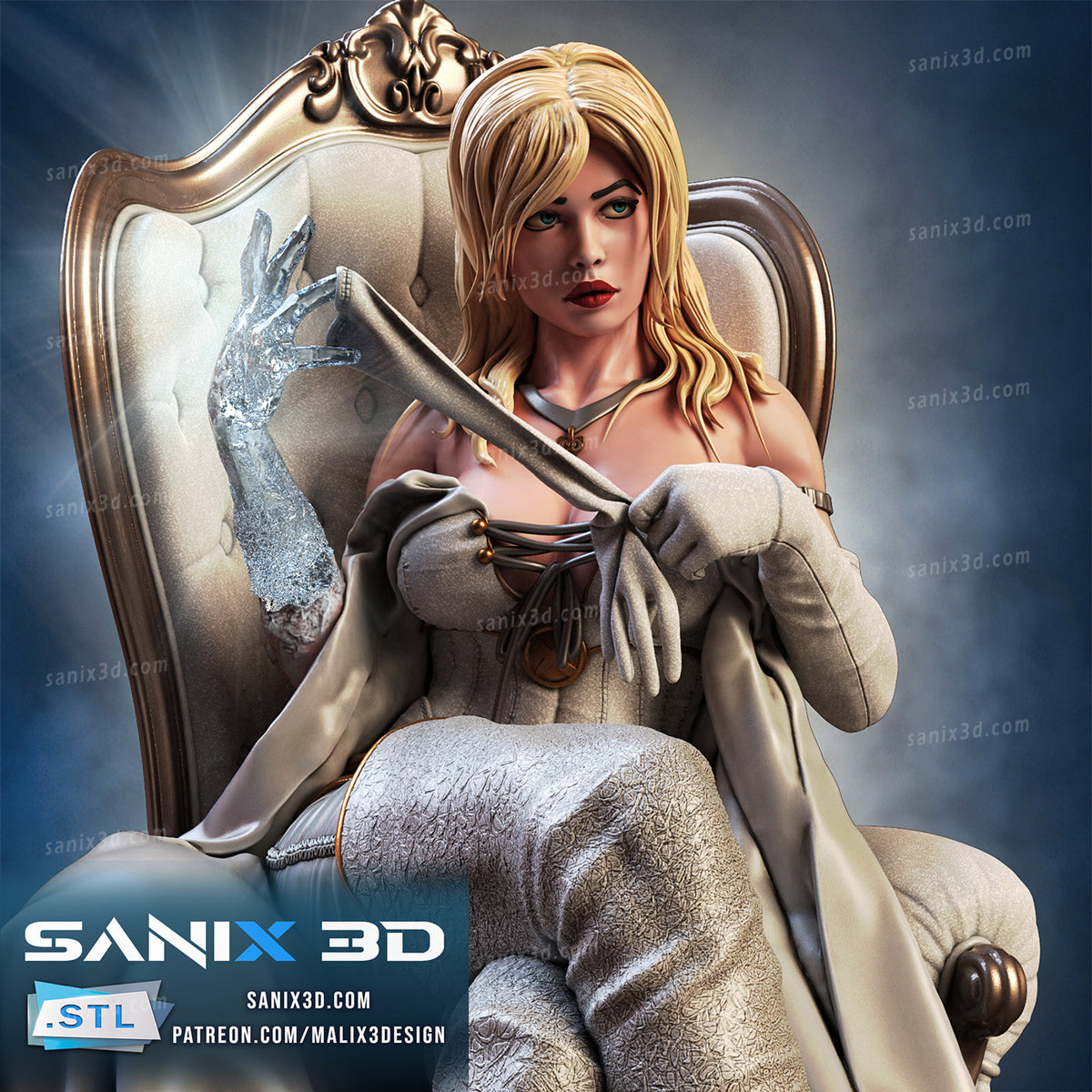 Emma Frost  3D Printed model (1/10 scale) - Fan Art