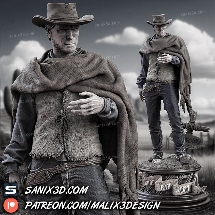 Clint Eastwood (Good, Bad and Ugly) - 8 scale - Fan Art - 3D Print