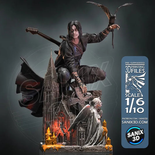 The Crow 3D Printed Statue - 10 and 6 scale
