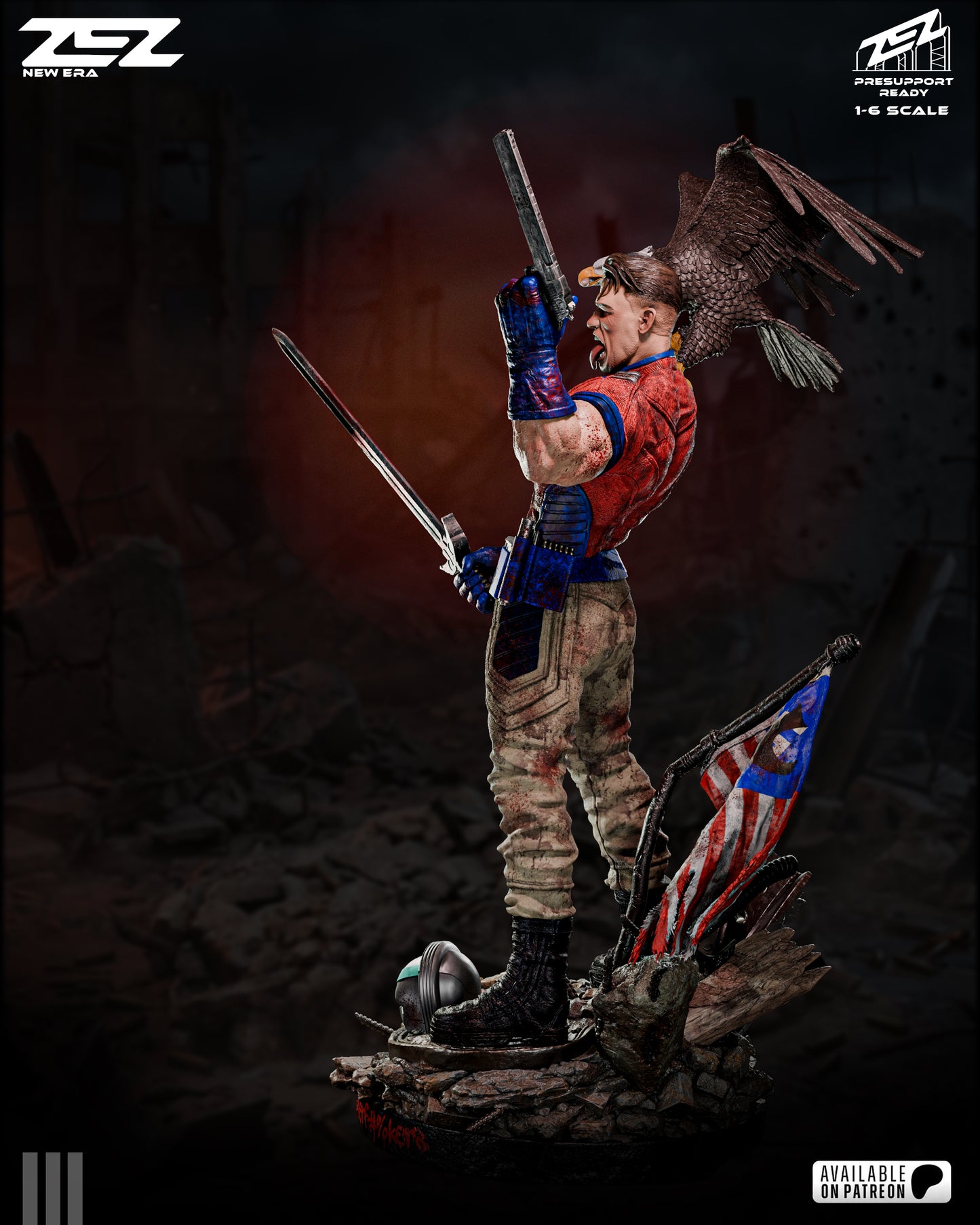 Peacemaker - 6 Scale 3D printed Model Statue / Bust Kit