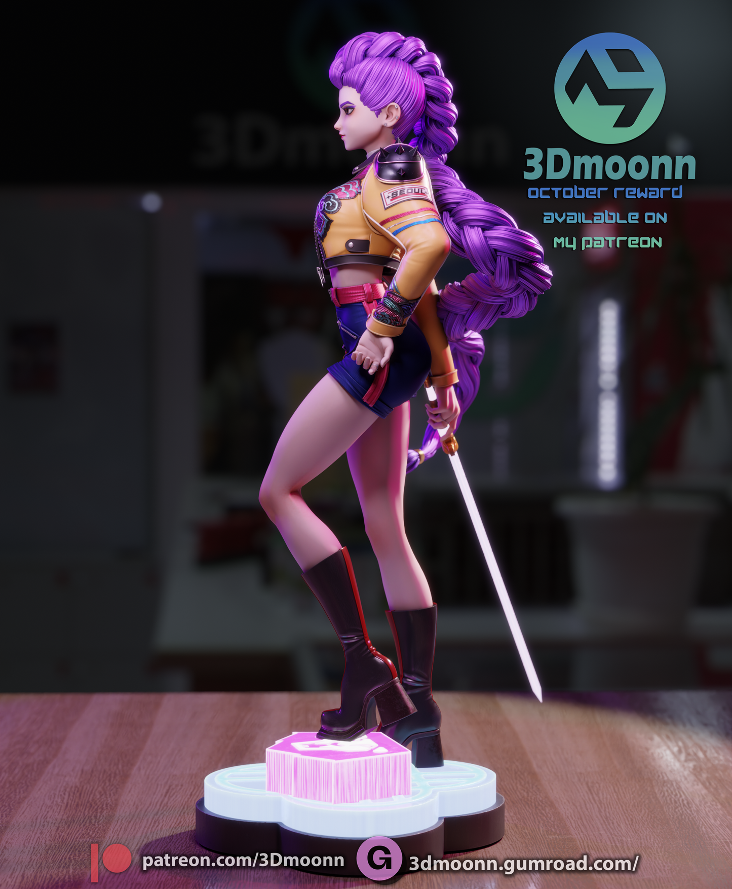 Rumi (K-Pop Demon Hunters) - 3d Printed 1:6 model kit (Fan Art)