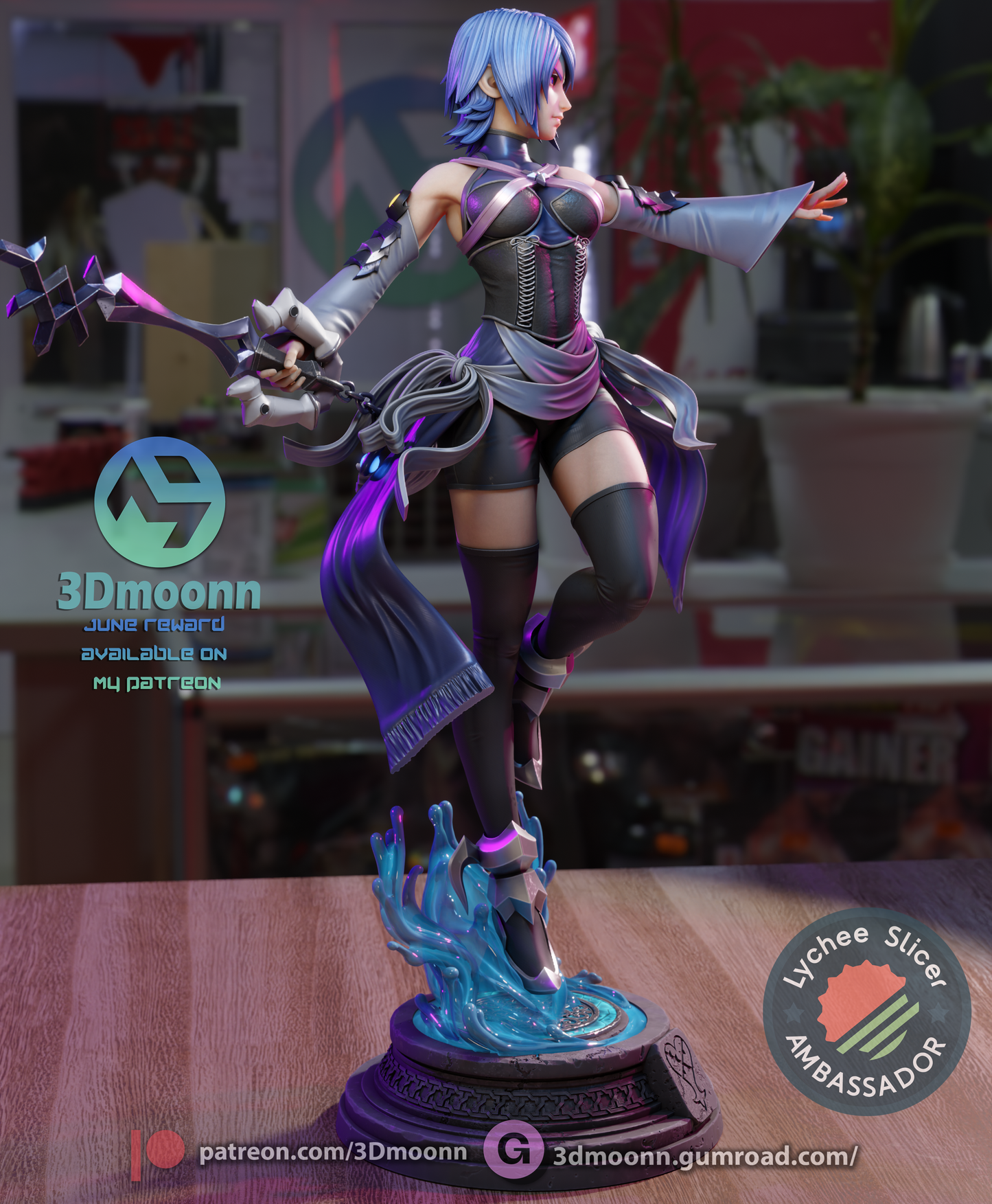 Aqua  (Kingdom Hearts) - 3d Printed 1:6 model kit (Fan Art)