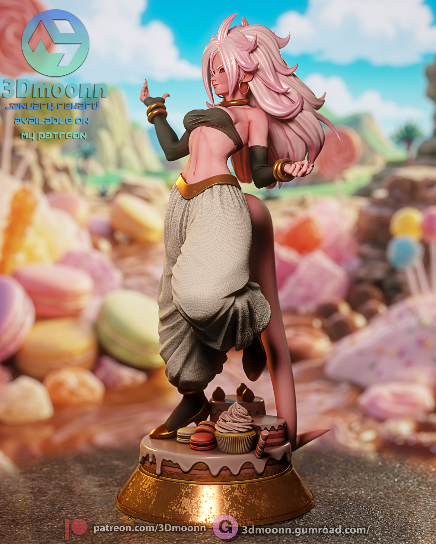 Android 21 (Dragon Ball FighterZ) - 3D Printed model kit (Fan Art)