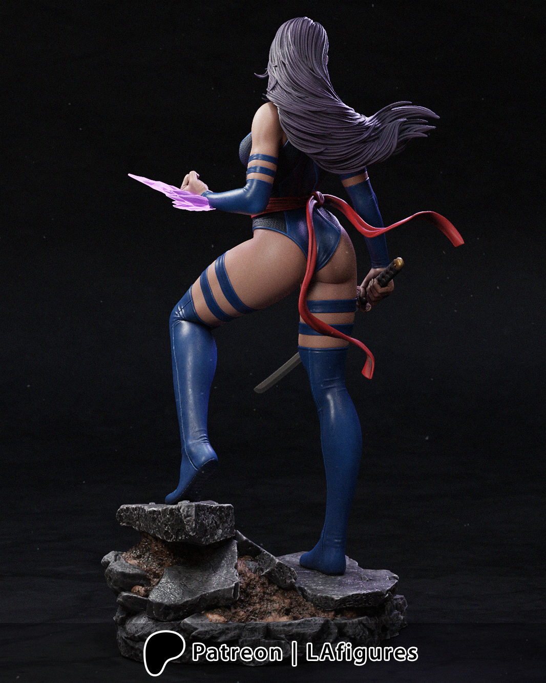 Psylocke (X-Men) Statue - Fan Art 10 or 12 scale (217 or 180mm) 3D Print