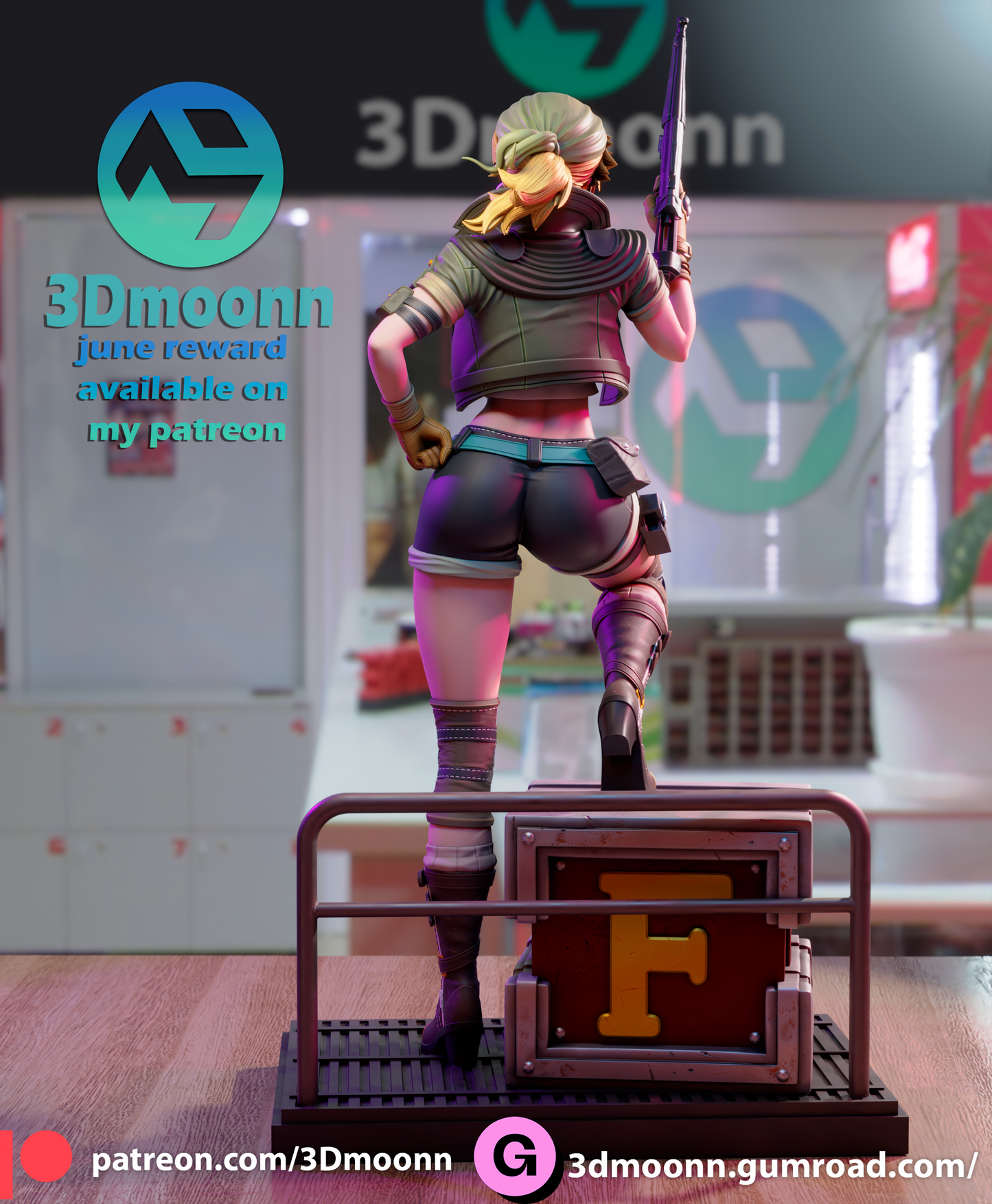 Eri Kasamoto (Metal Slug) Statue - Fan Art - 3D Print Kit