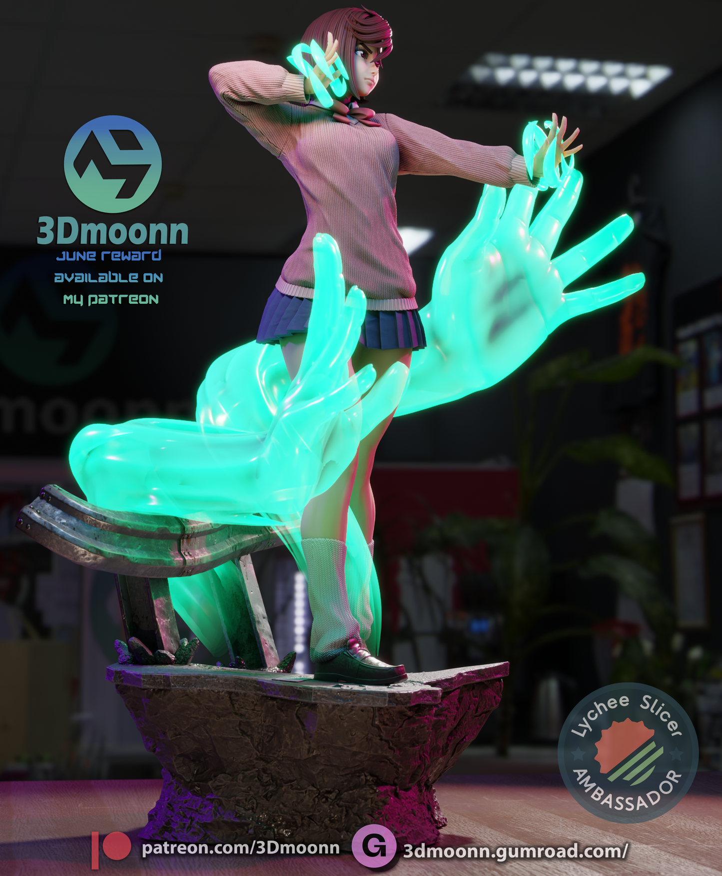Momo Ayase (Dandadan) - 3d Printed 1:6 model kit (Fan Art)