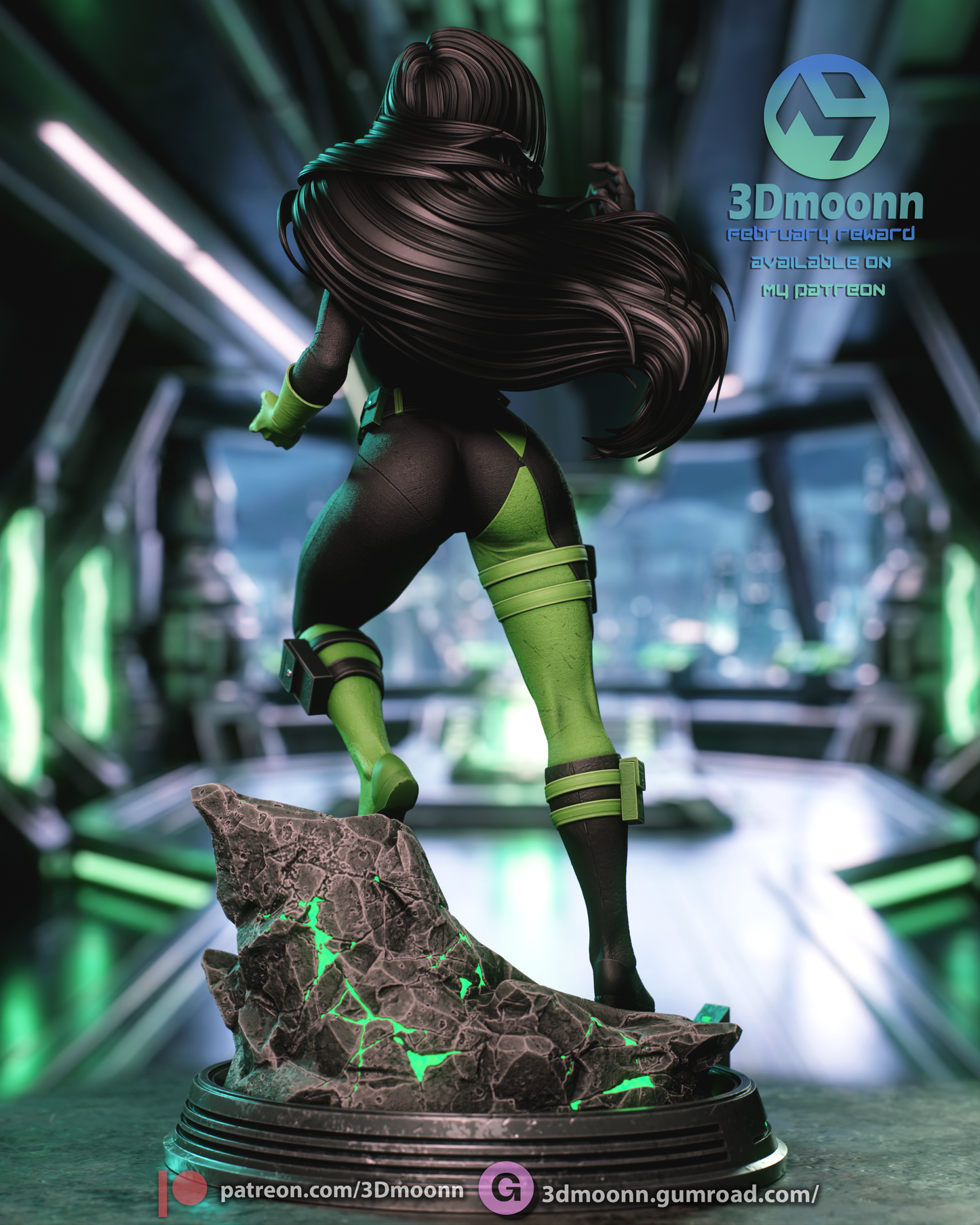 Shego (Kim Possible) - 3d Printed 1:6 model kit (Fan Art)