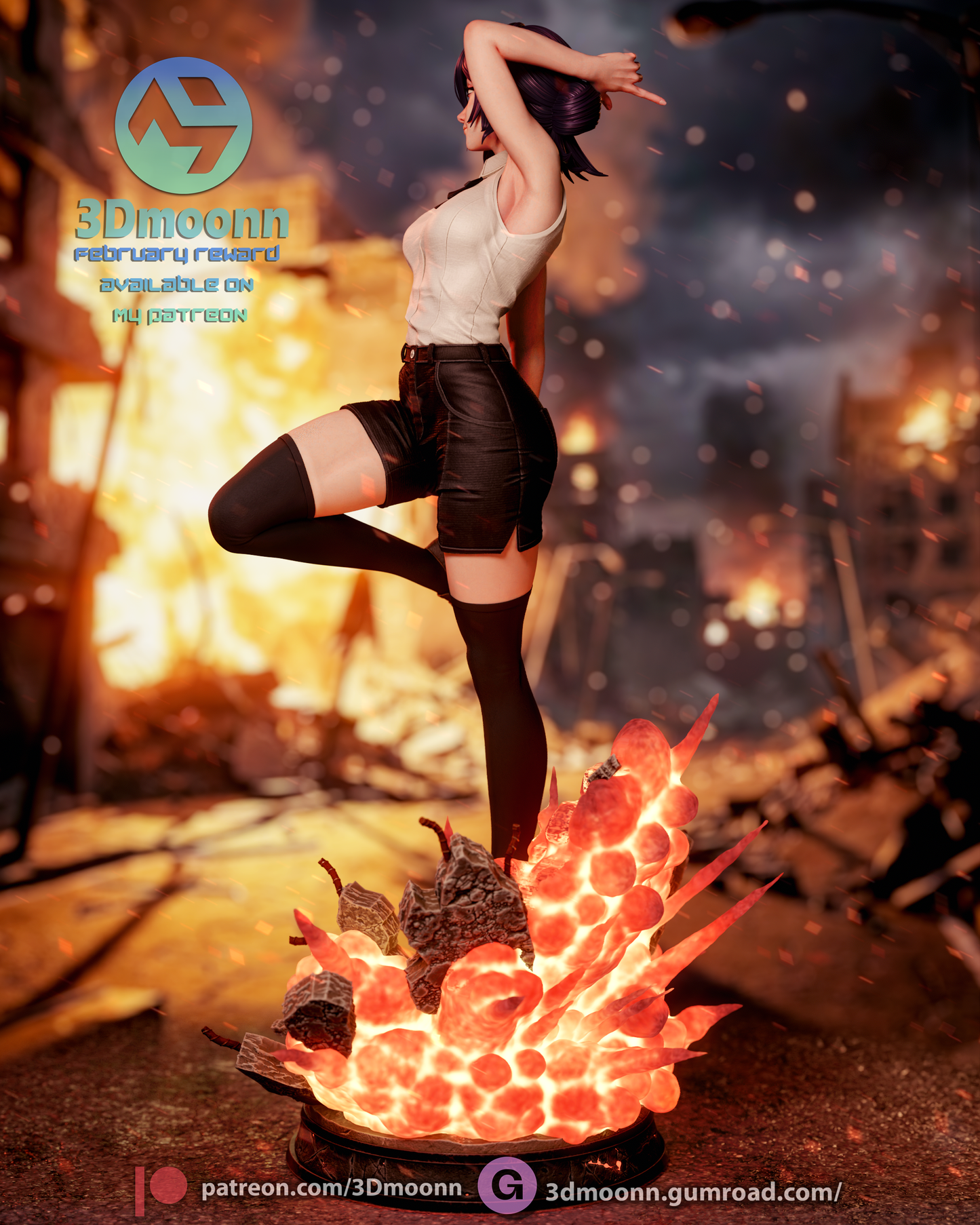 Reze (Chainsaw Man) - 3d Printed 1:6 model kit (Fan Art)