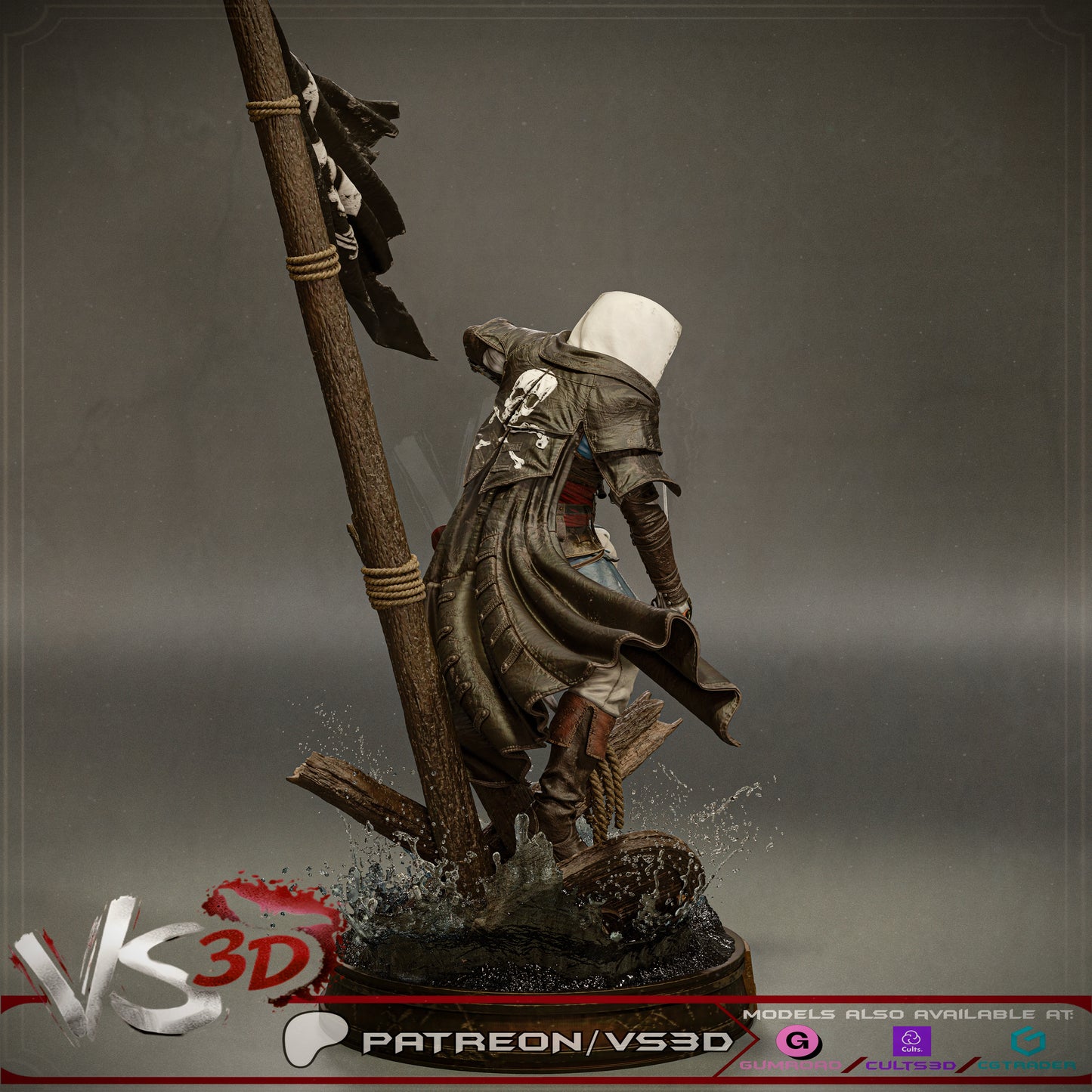 Edward Kenny- Black Sails - 3D Printed Statue - 10 Scale