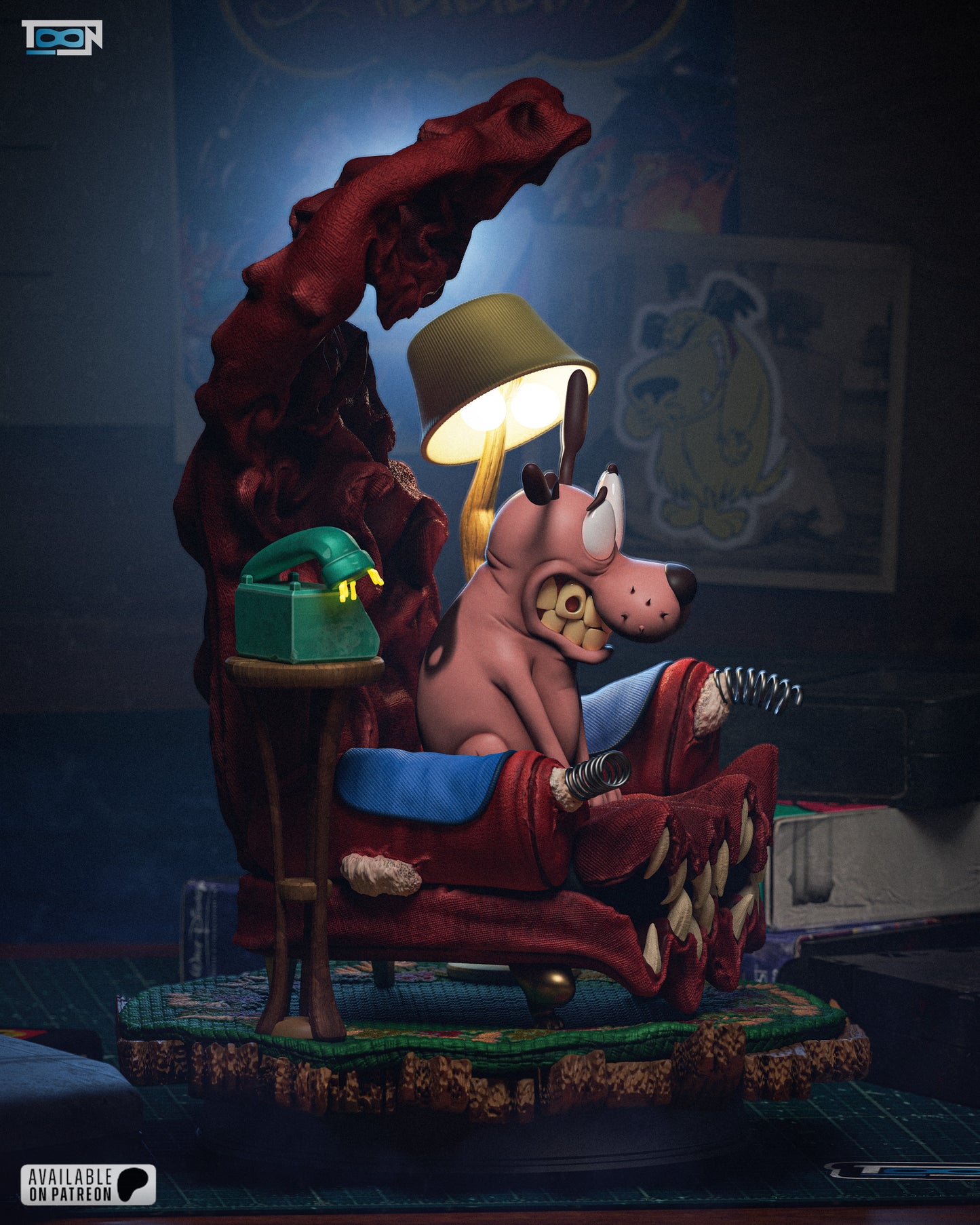 Courage the Cowardly Dog - 3D Printed Model Kit - 6 Scale