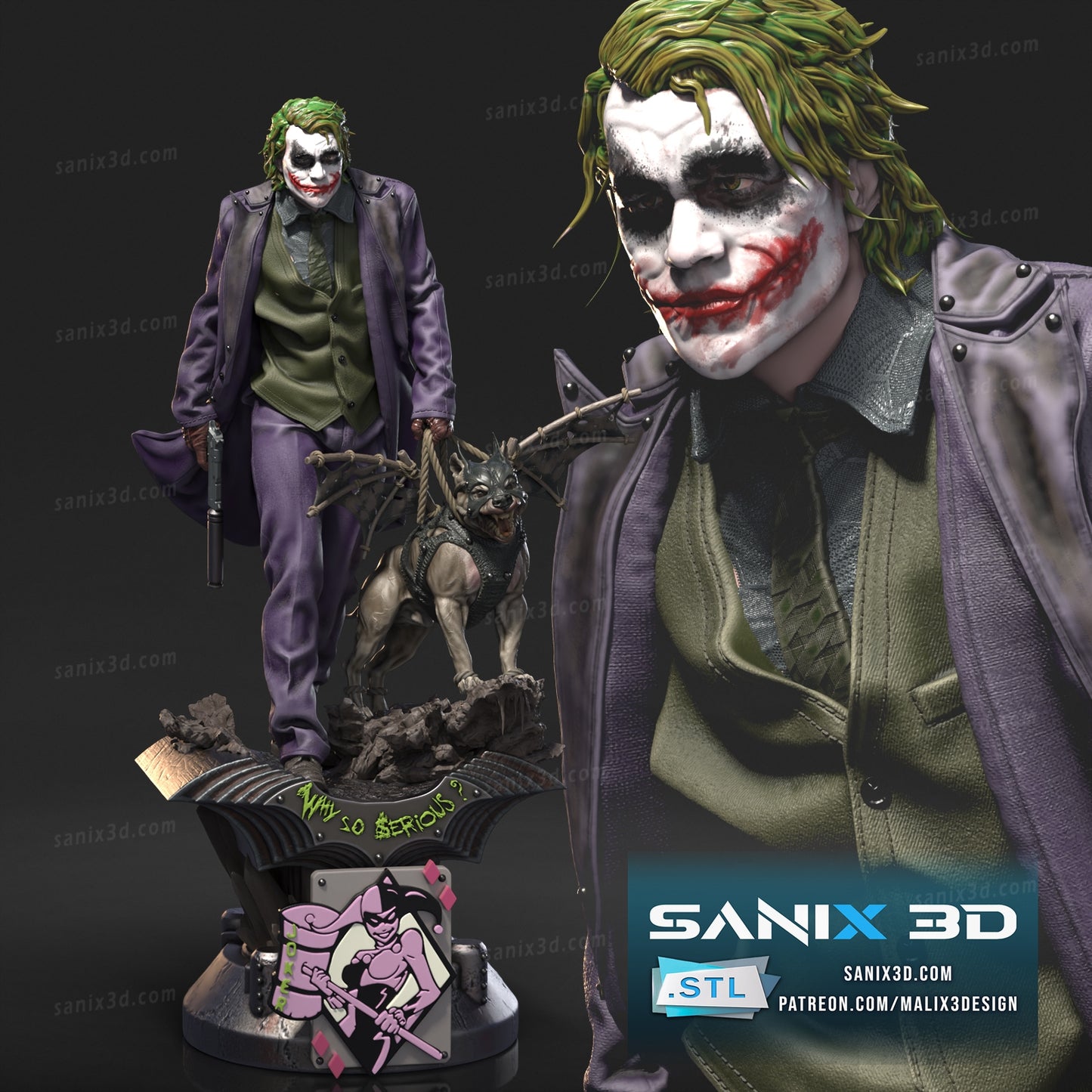 Heath Ledger (Joker) - Fan Art - 3D Print kit