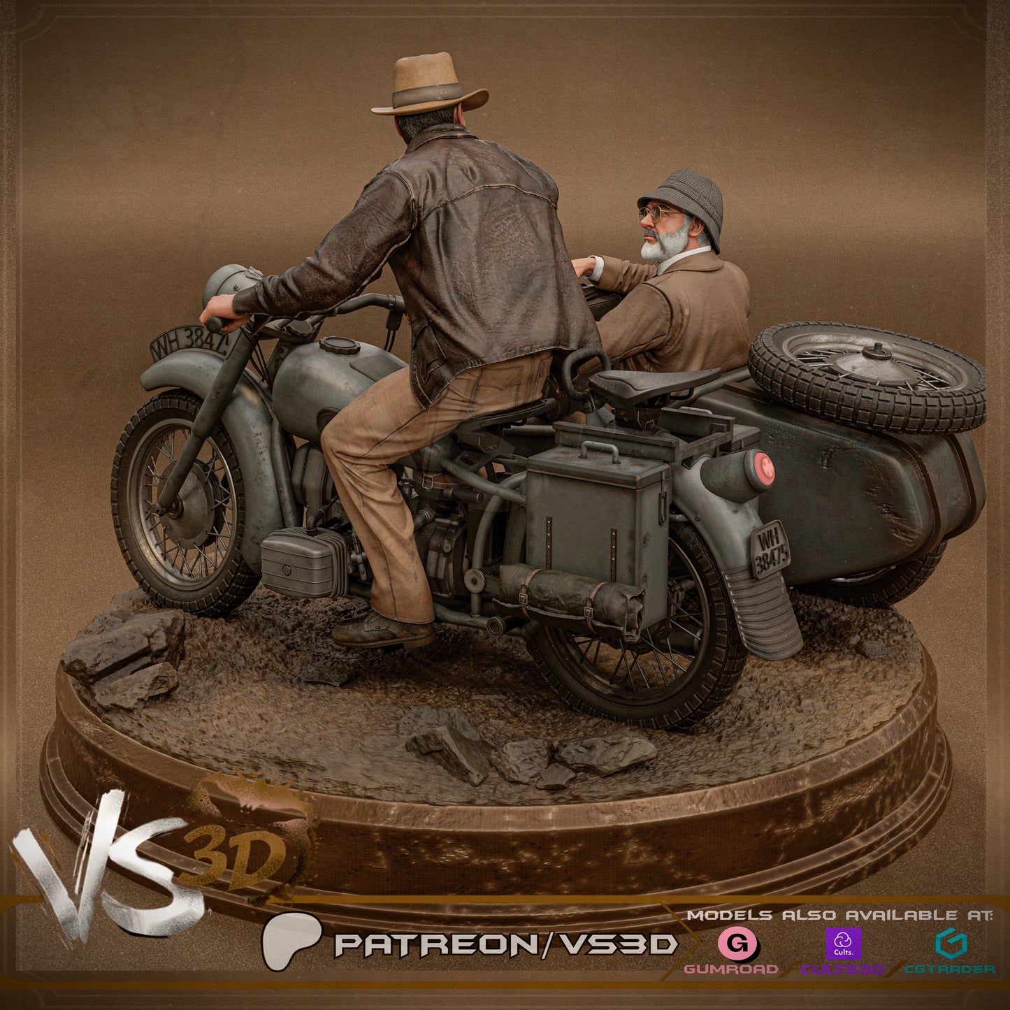 Indiana Jones - Diorama - 3D Printed Sculpt - 10 Scale